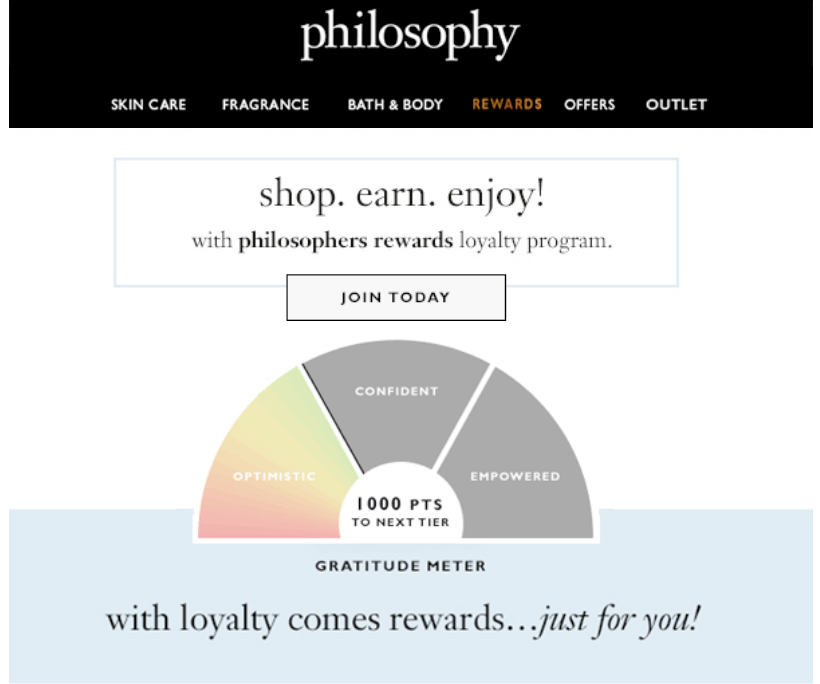 Philosophy の報酬ページのスクリーンショット