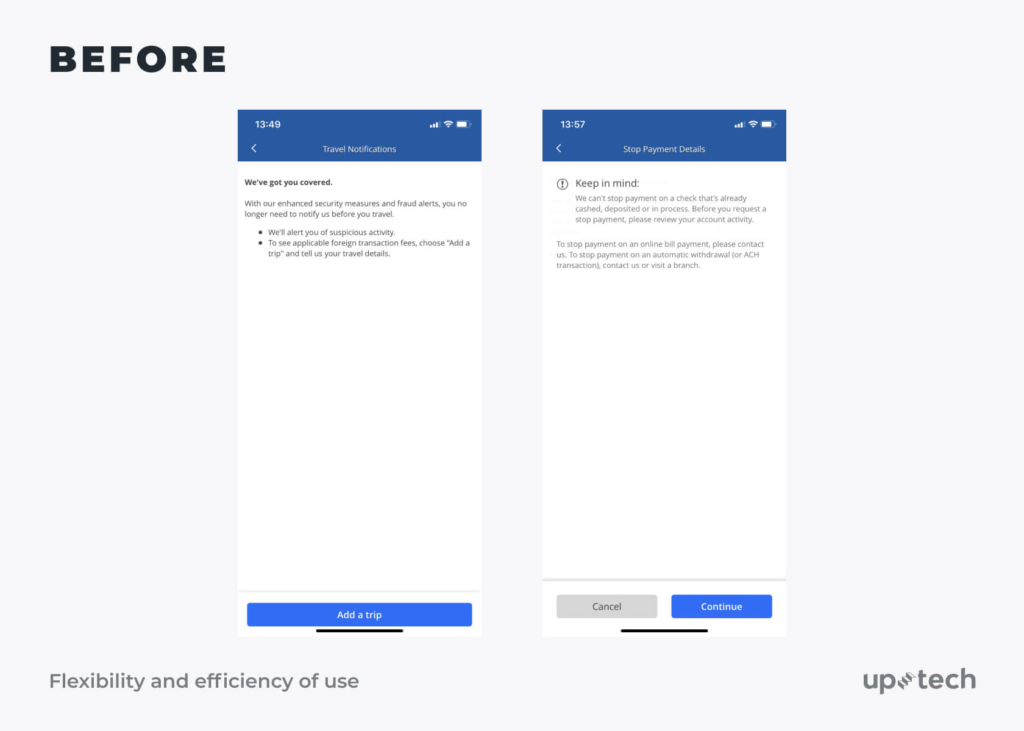 Screenshot der Chase for Business App vorher