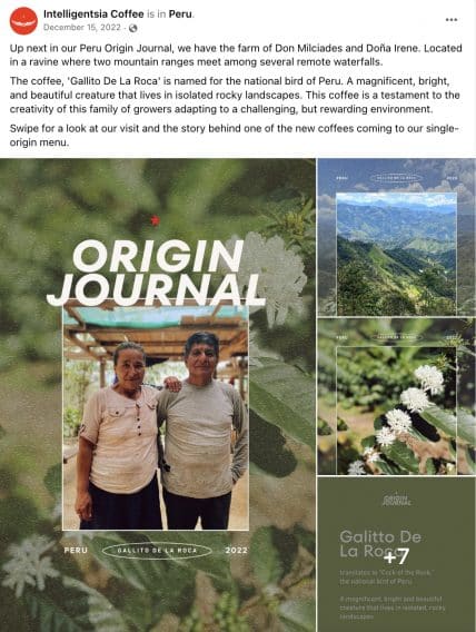 Idee per post su Facebook - Intelligentsia Coffee