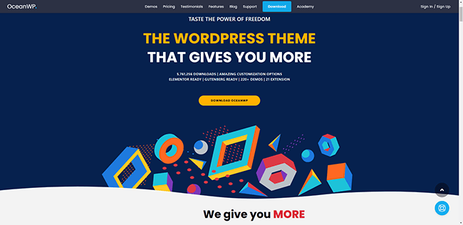 OceanWP 홈페이지