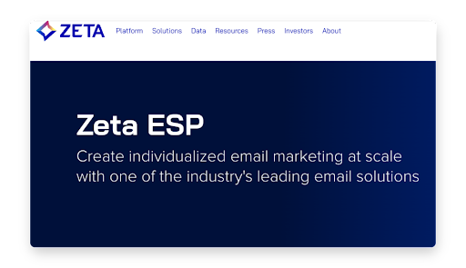 Zeta ESP AI สำหรับการตลาดผ่านอีเมล