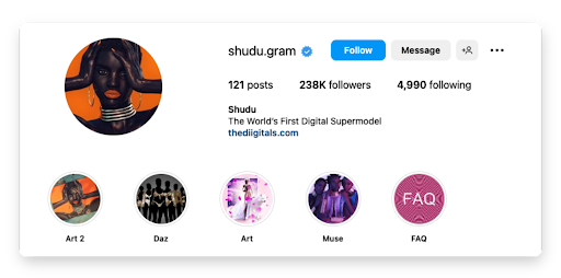 Exemplo de influenciador de IA