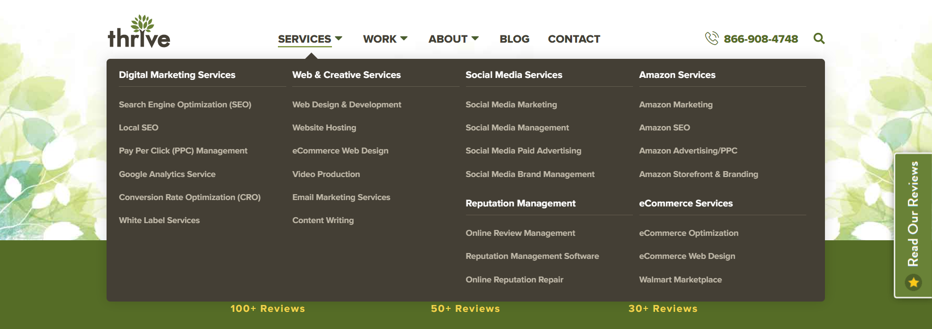 Pagina dei servizi Thrive