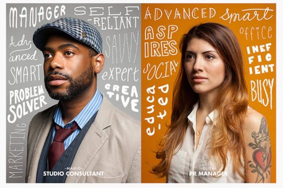 ejemplo de personajes psicográficos en carteles.