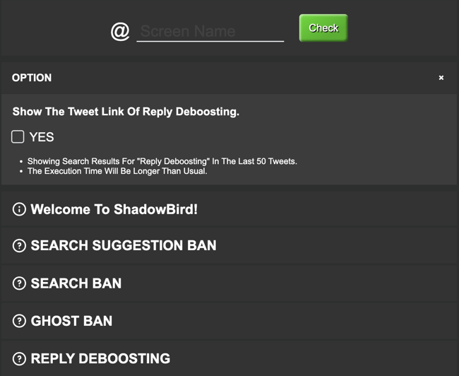 Tester shadowban di Twitter