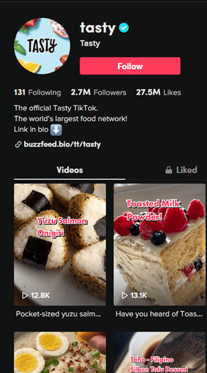 exemple de mise en ligne sur tiktok