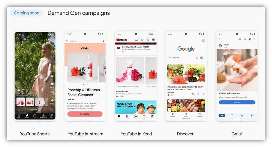 google marketing live: ejemplo de ubicaciones de campaña de generación de demanda