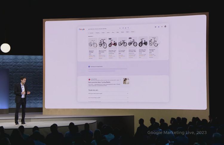 uno de los oradores principales en Google Marketing Live 2023