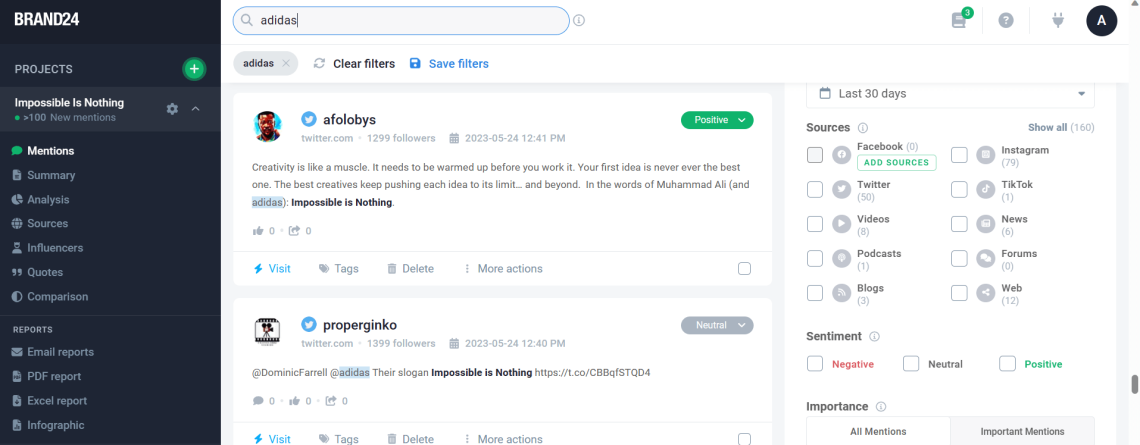 Monitoramento de campanha com Brand24