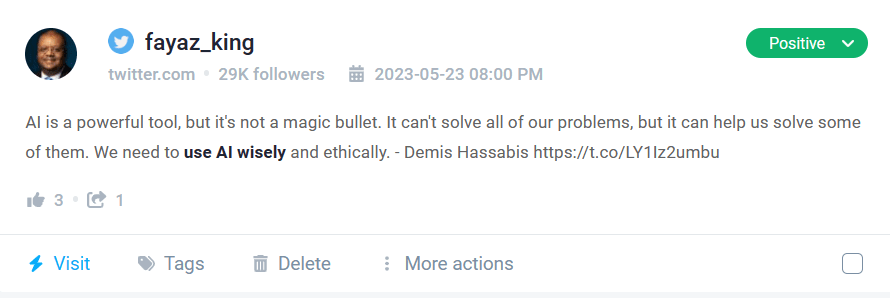 Opinião equilibrada sobre o uso de IA detectada pela Brand24