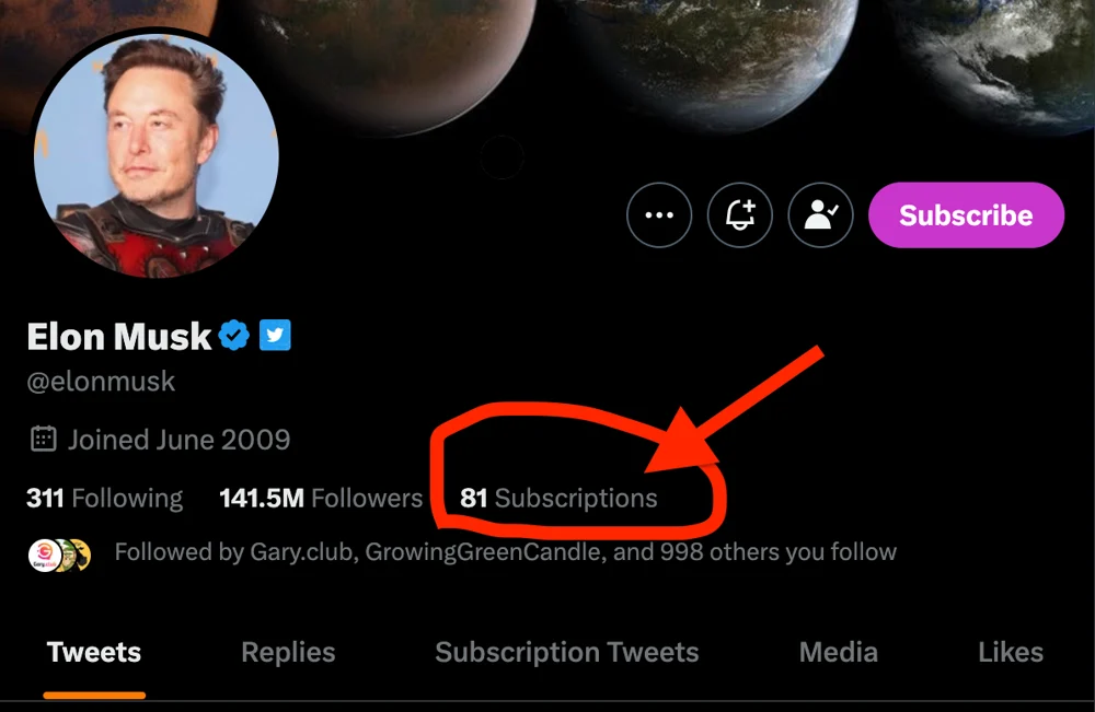 liste des abonnements twitter d'elon musk