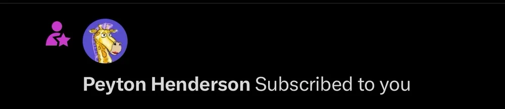 nouvel exemple d'abonné twitter peyton Henderson