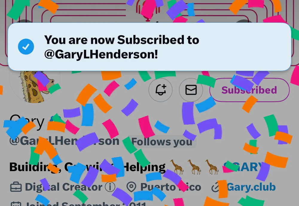 abonnements twitter GaryLHenderson exemple