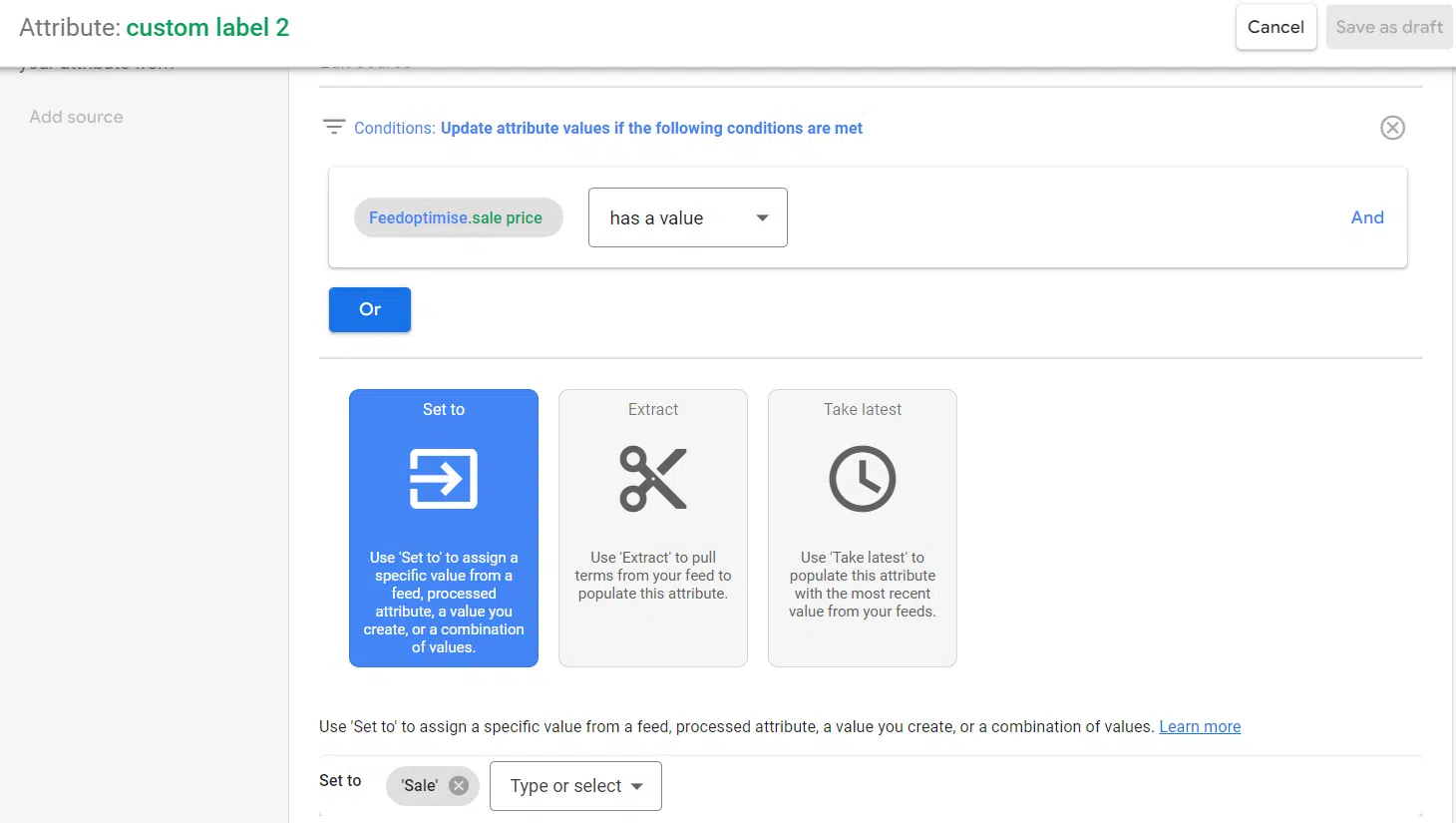 属性のカスタムラベル