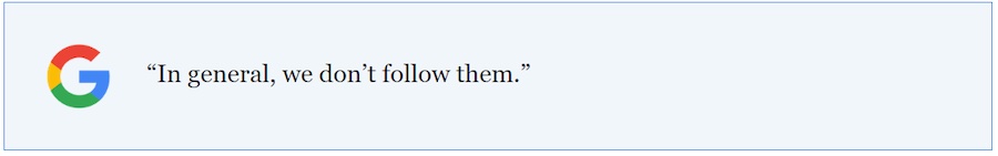 Răspunsul Google pentru a nu urma linkurile nofollow