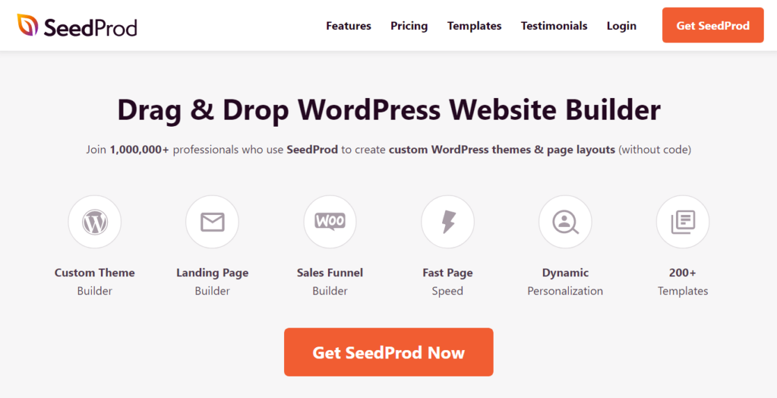 صفحة SeedProd ومنشئ الموقع - MonsterInsights SeedProd Landing Page Builder