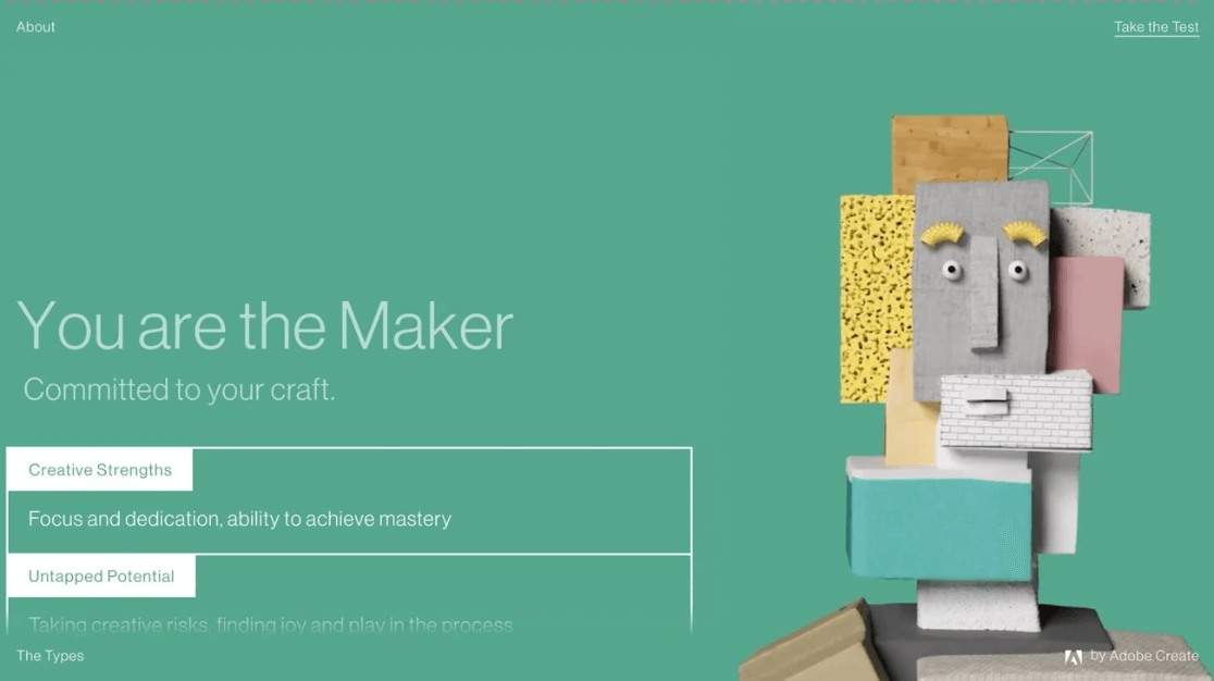 نوع إبداعي - موقع Adobe المصغر