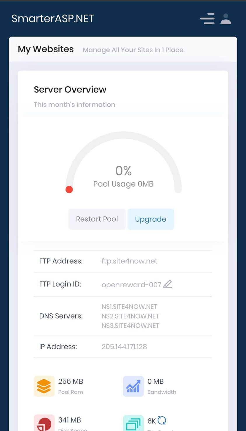 Suporte móvel Smarterasp