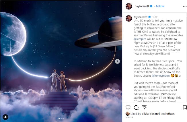 لقطة شاشة Instagram لفيديو الكارما