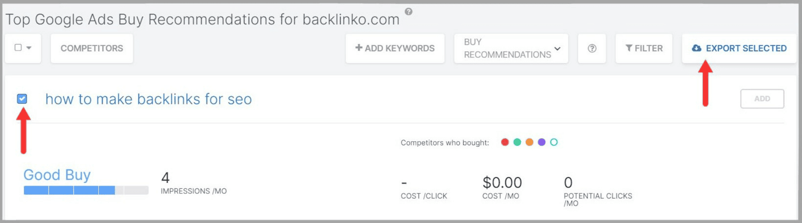 SpyFu 65 Export your data