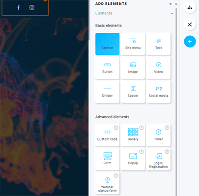 24 Конструктор сайтов - кнопка +
