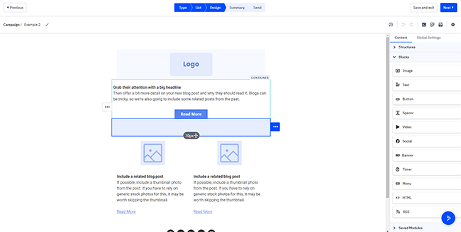 13 Kampagnen – Drag-Drop-Editor