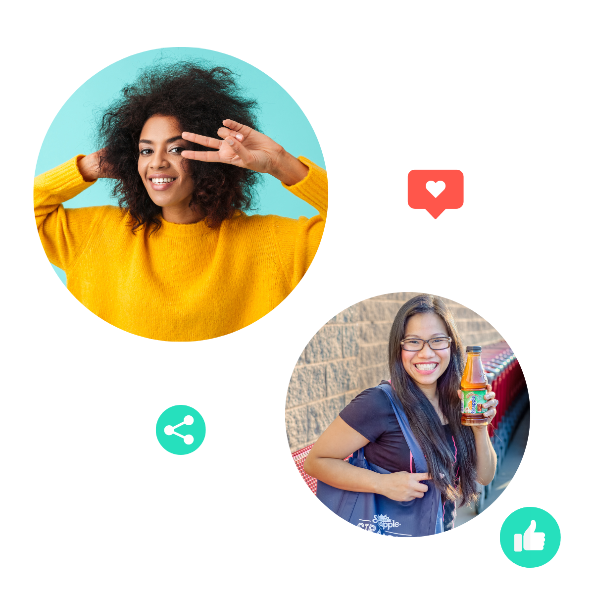 두 개의 이미지, 각각 다른 여성의 이미지