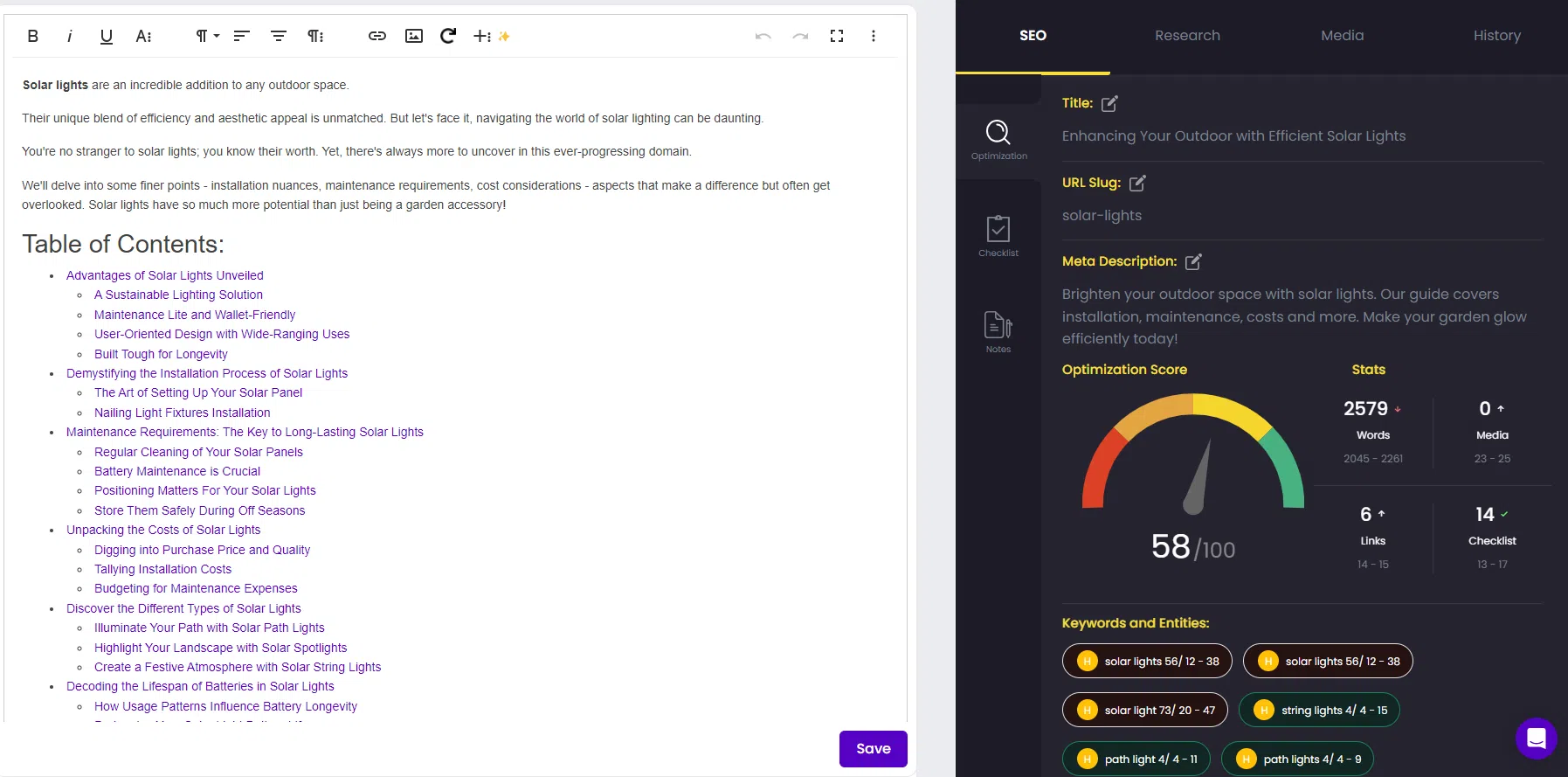 Editare și optimizare pe pagină