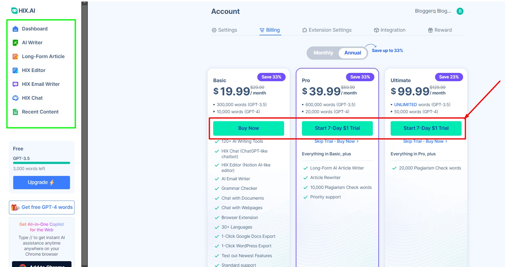 Planuri de prețuri Hix.ai