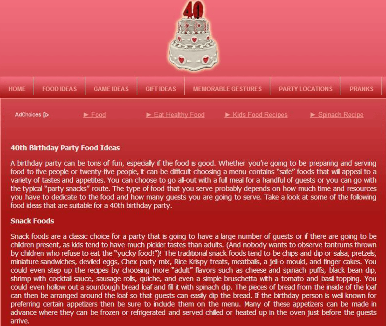 Contoh halaman dengan masalah EAT