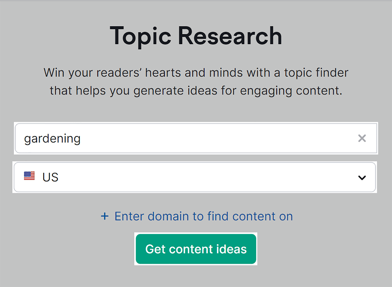 Gunakan alat Riset Topik dan klik 'dapatkan ide konten' Use Topic Research tool and click 'get content ideas'
