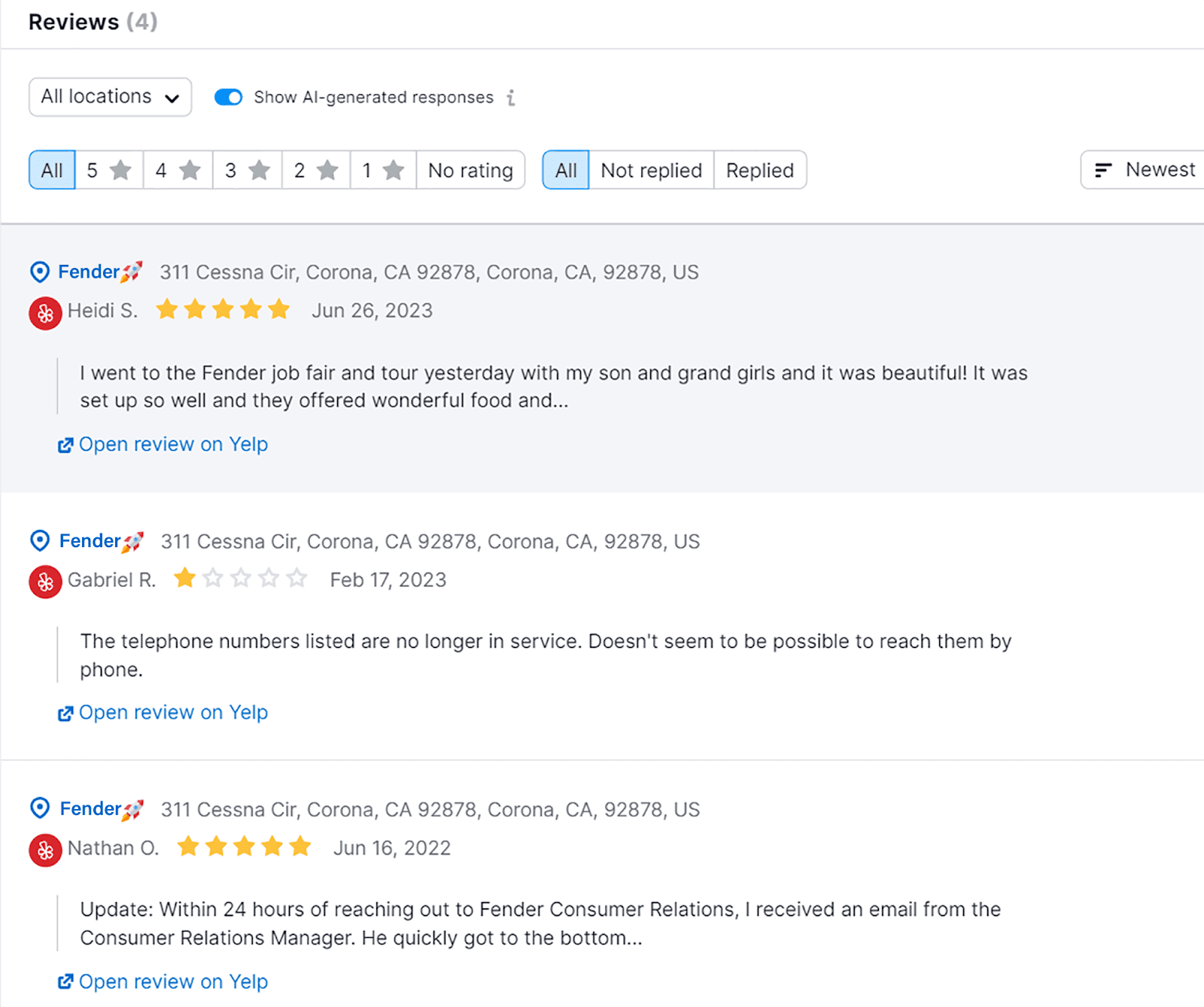 Lihat peringkat dan asal mereka View ratings and their origin