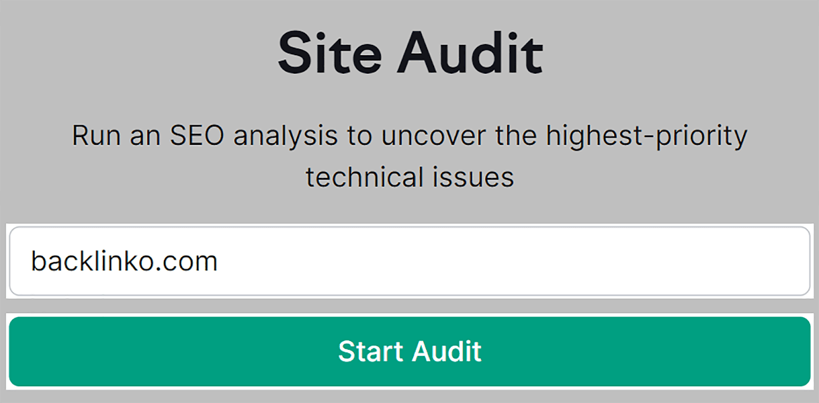 輸入網域名稱並開始審核 Enter domain and start audit