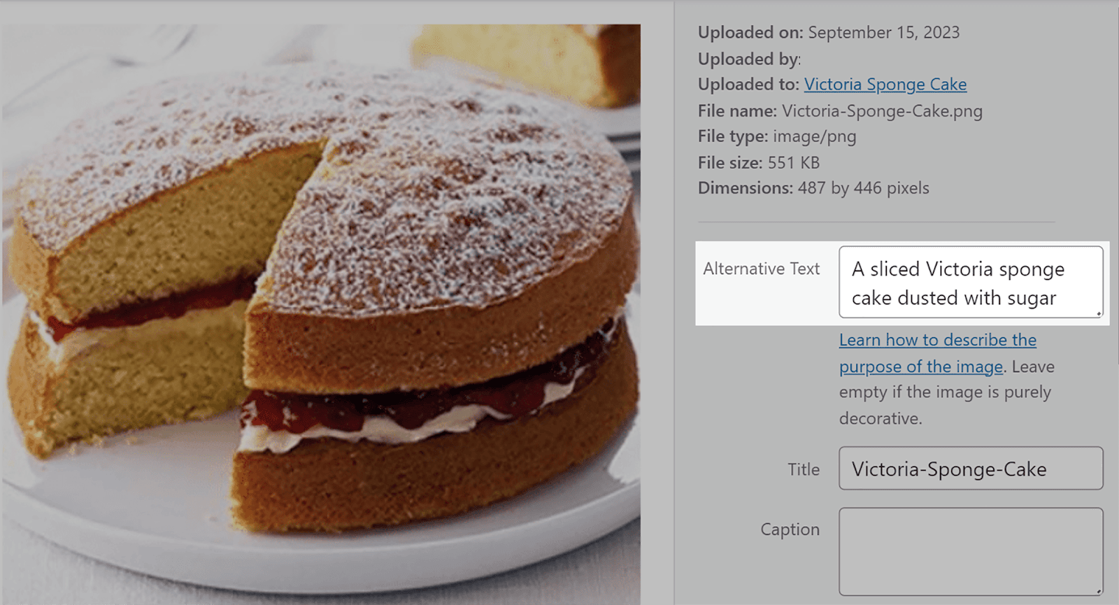 從媒體庫中找到圖像以添加替代文本 Find your image from media library to add alt text