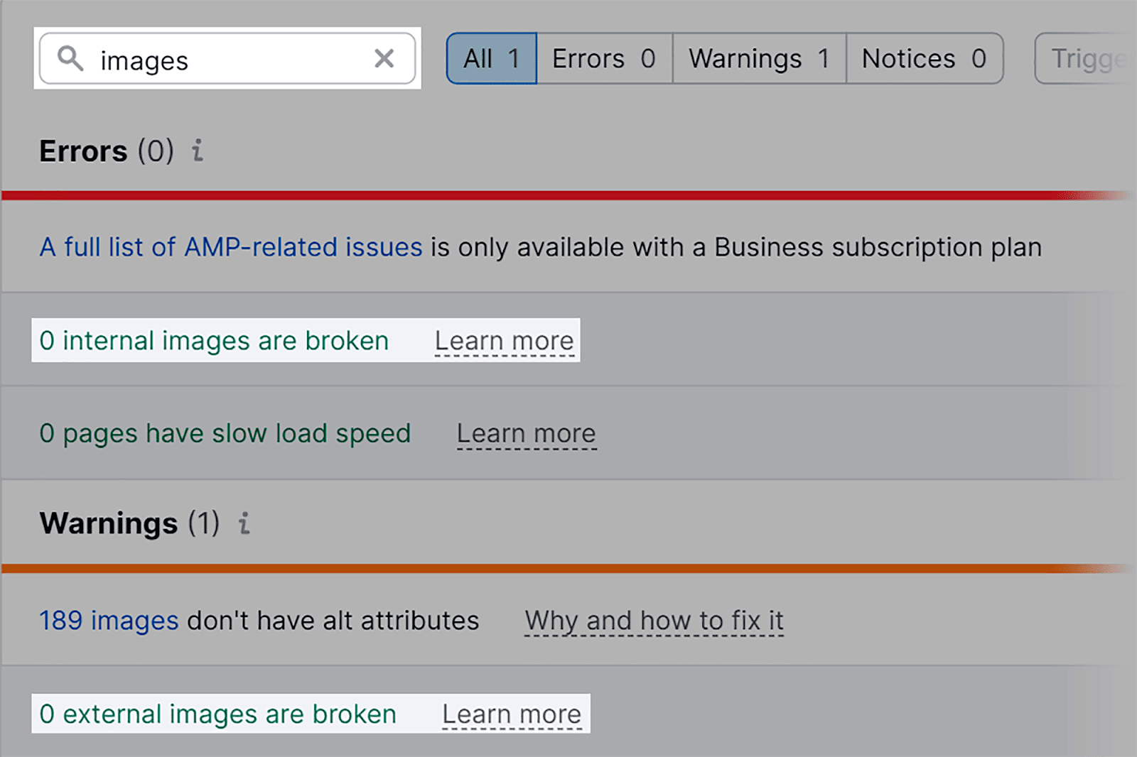 過濾圖像以查看與其相關的問題 Filter images to see issues related to them