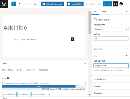 adăugați o nouă etichetă wordpress