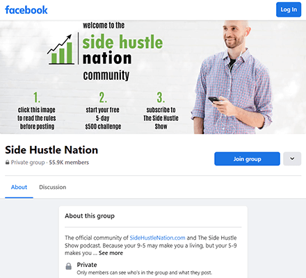 grup facebook side hustle nation