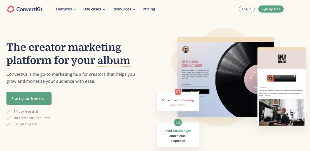 Домашняя страница ConvertKit