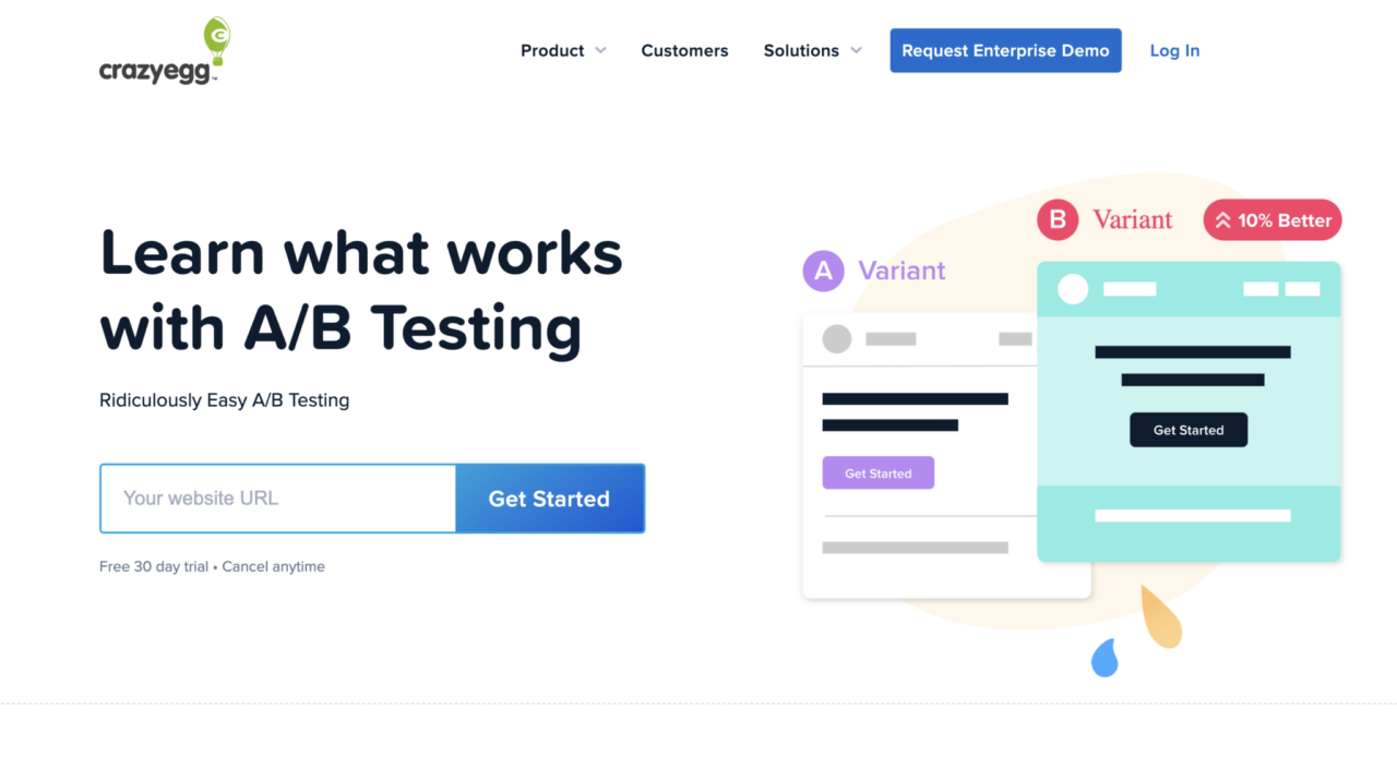 การทดสอบ Crazy Egg A:B