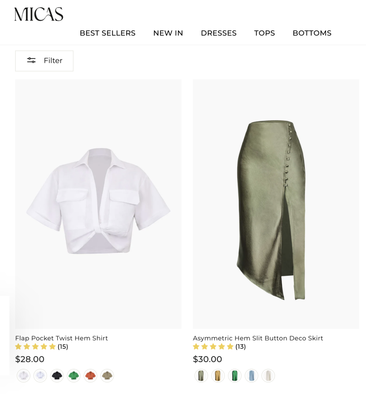 Sklep odzieżowy Micas