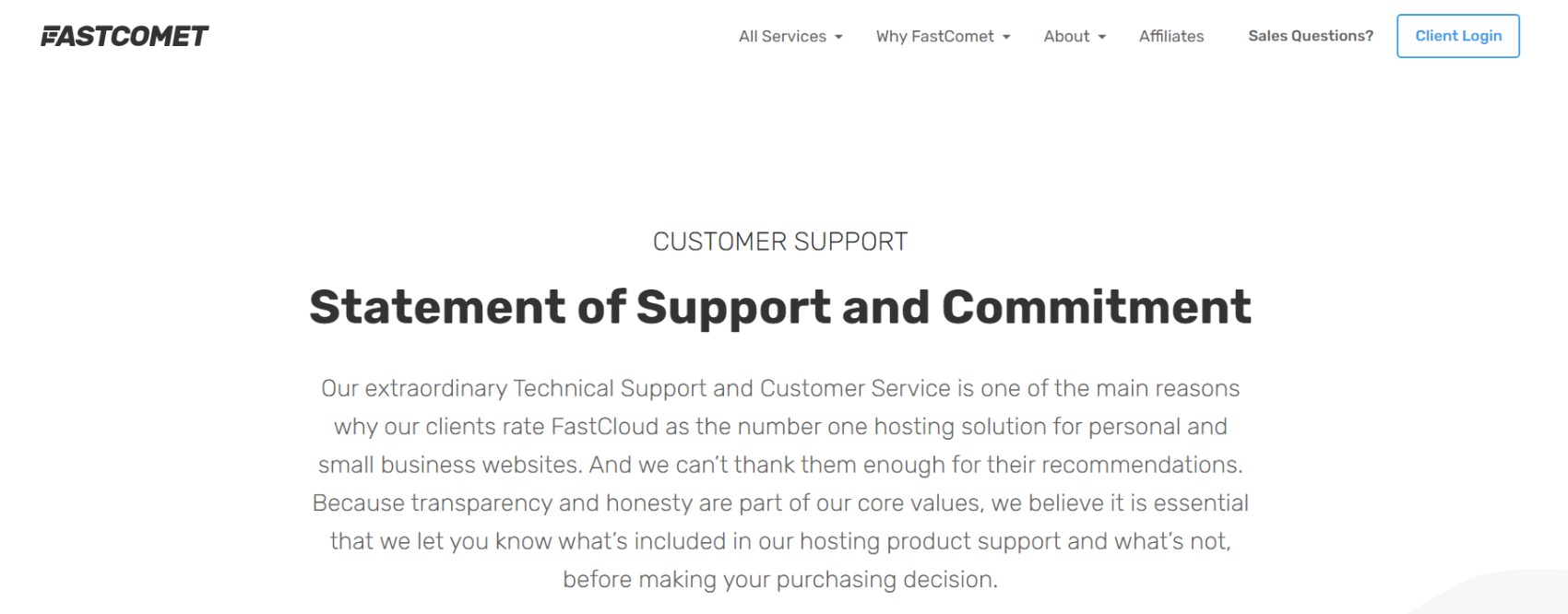Supporto FastComet FastComet support