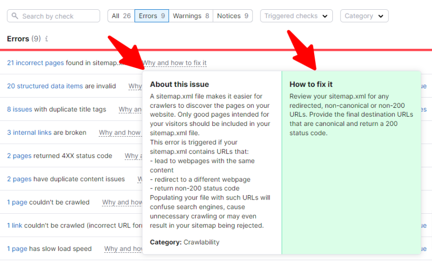 rekomendasi audit Semrush