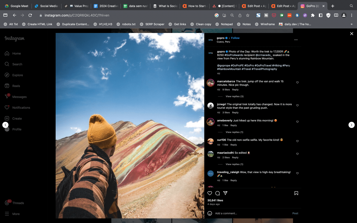 GoPro 인스타그램 게시물