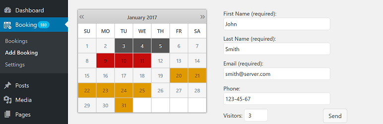 Plugin per il calendario delle prenotazioni