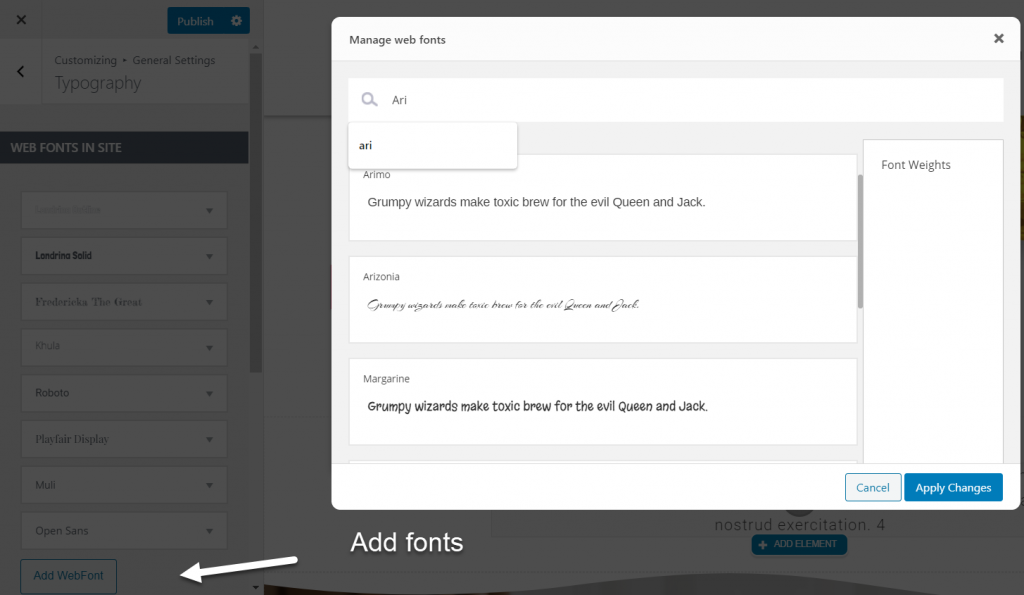 魅惑的なテーマにフォント機能を追加する