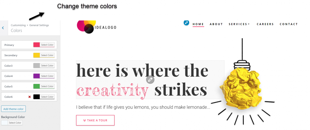 テーマのタイポグラフィと色を魅了する