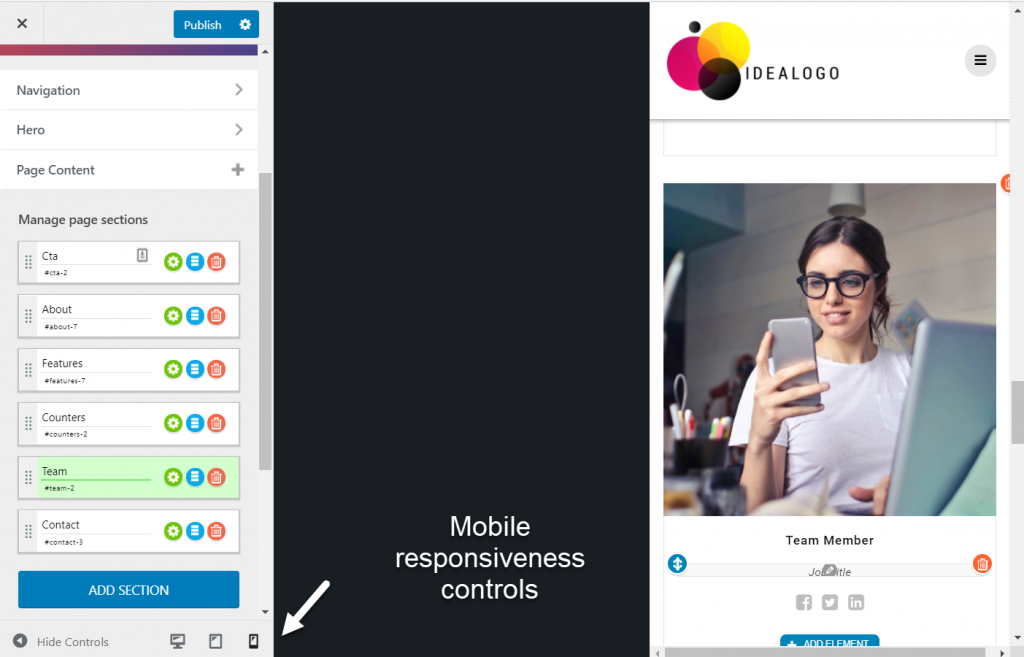 テーマを魅了するモバイルの応答性