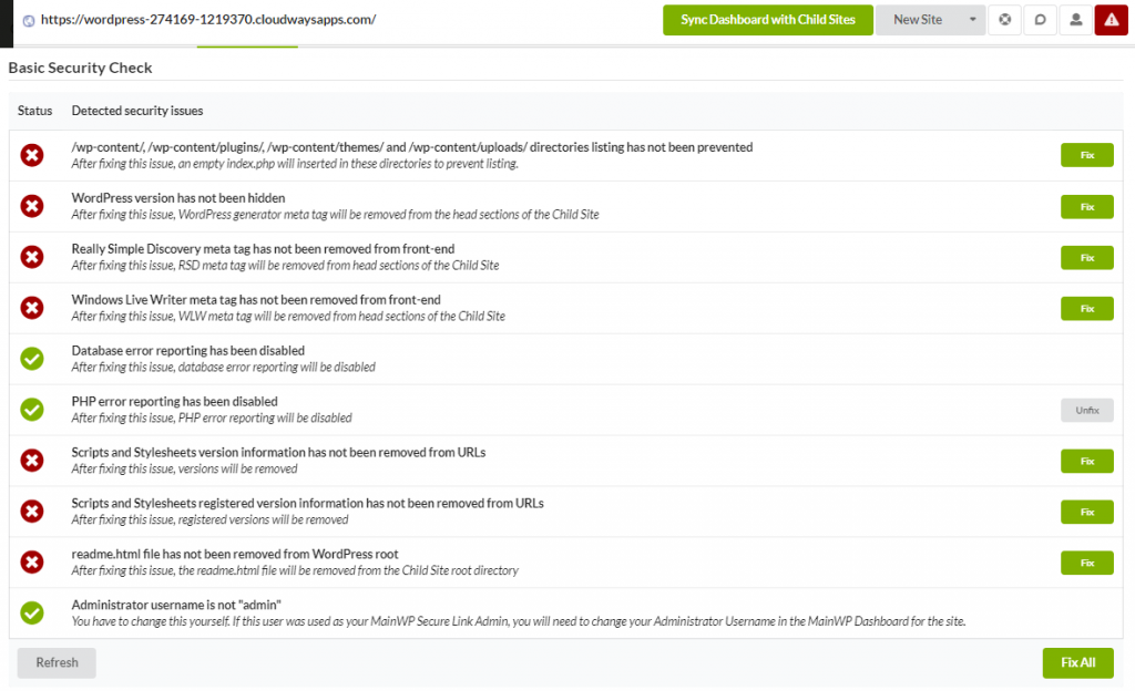 Pemindaian Keamanan mainwp