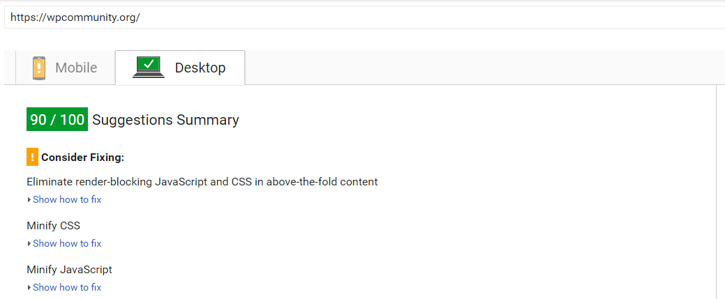 Page Speed ​​Insight