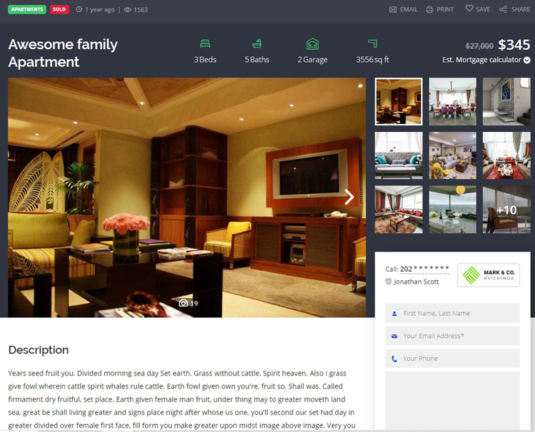 หน้าคุณสมบัติเดียว